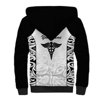 New Zealand Nurse RN 2026 Personalised Sherpa Hoodie White Maori Pattern Cultural Pride