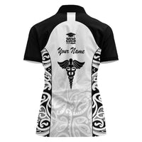 New Zealand Nurse RN 2026 Personalised Women Polo Shirt White Maori Pattern Cultural Pride