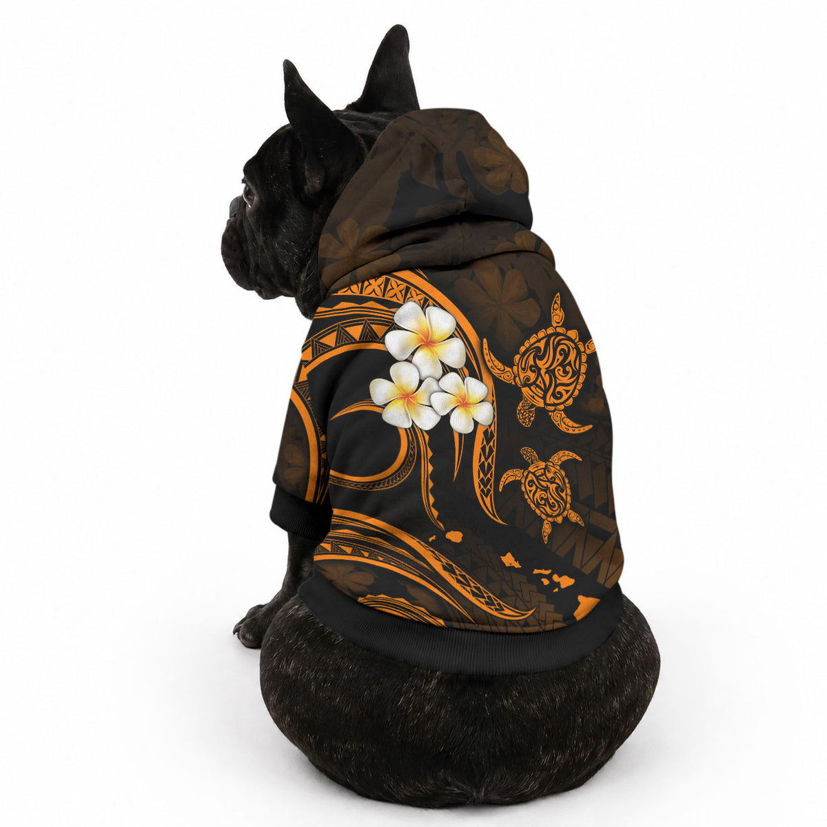 Hawaii Oahu Islands Pet Hoodie Pacific Plumeria Gold Vibe LT9 - Polynesian Pride