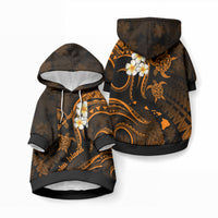 Hawaii Oahu Islands Pet Hoodie Pacific Plumeria Gold Vibe LT9 Pullover Gold - Polynesian Pride
