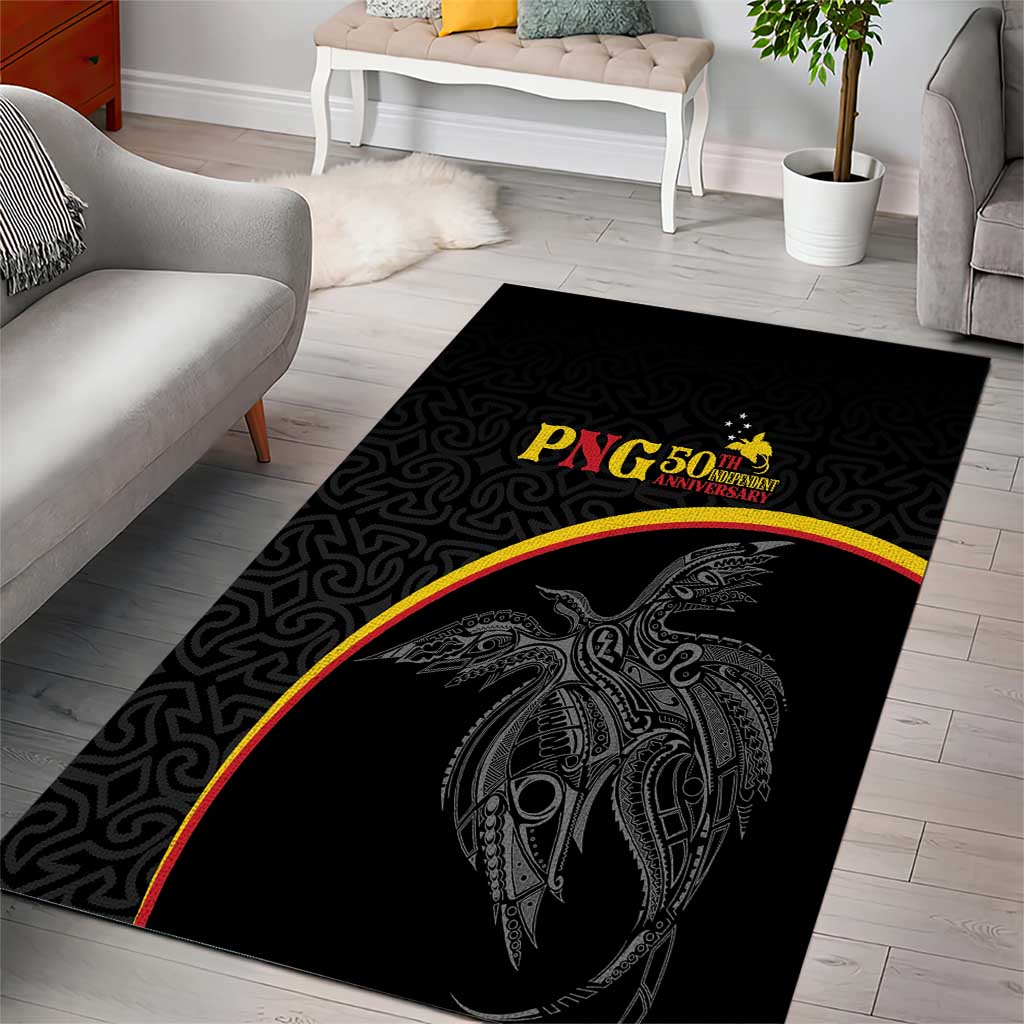 Papua New Guinea 50th Independence Day Area Rug Simple Oro Tapa Pattern - Polynesian Pride