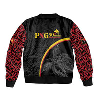 Papua New Guinea 50th Independence Day Bomber Jacket Simple Oro Tapa Pattern - Polynesian Pride