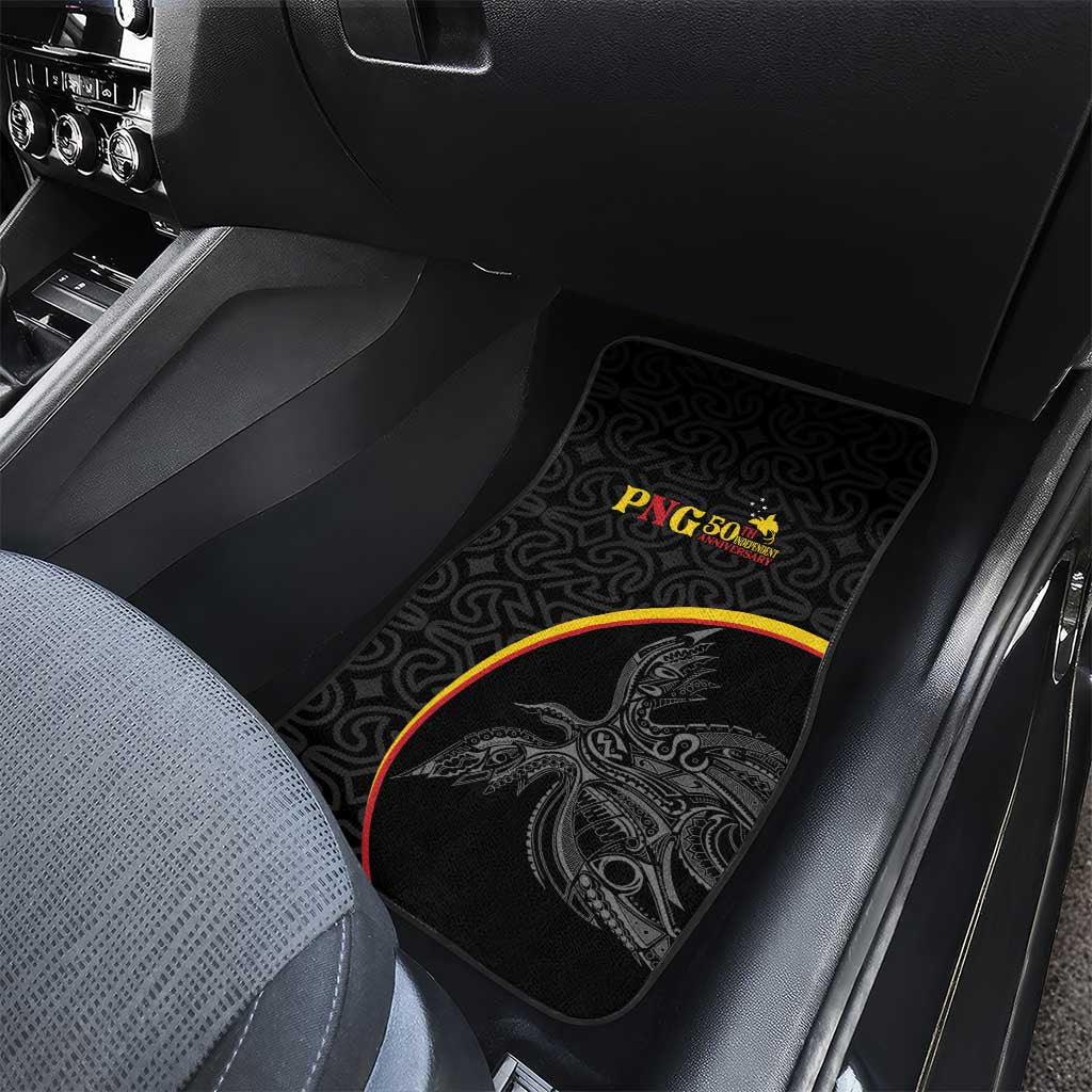 Papua New Guinea 50th Independence Day Car Mats Simple Oro Tapa Pattern - Polynesian Pride