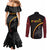 Papua New Guinea 50th Independence Day Couples Matching Mermaid Dress and Long Sleeve Button Shirt Simple Oro Tapa Pattern - Polynesian Pride