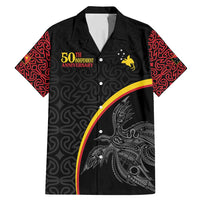 Papua New Guinea 50th Independence Day Family Matching Mermaid Dress and Hawaiian Shirt Simple Oro Tapa Pattern - Polynesian Pride