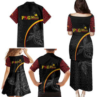 Papua New Guinea 50th Independence Day Family Matching Puletasi and Hawaiian Shirt Simple Oro Tapa Pattern - Polynesian Pride