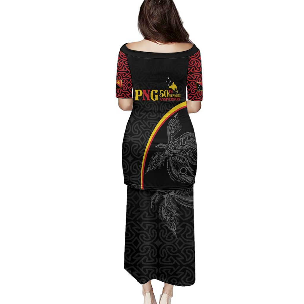 Papua New Guinea 50th Independence Day Family Matching Puletasi and Hawaiian Shirt Simple Oro Tapa Pattern - Polynesian Pride