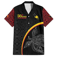 Papua New Guinea 50th Independence Day Family Matching Short Sleeve Bodycon Dress and Hawaiian Shirt Simple Oro Tapa Pattern - Polynesian Pride