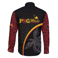 Papua New Guinea 50th Independence Day Family Matching Short Sleeve Bodycon Dress and Hawaiian Shirt Simple Oro Tapa Pattern - Polynesian Pride