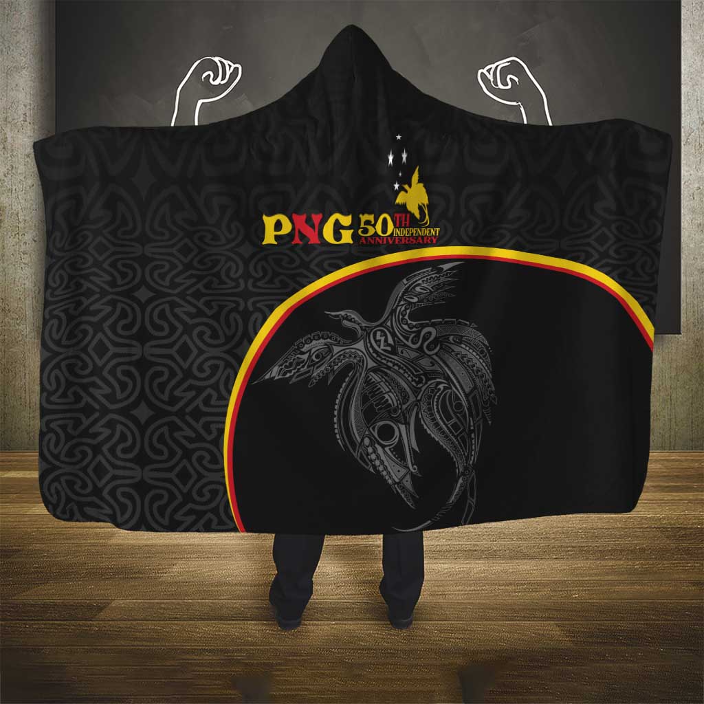 Papua New Guinea 50th Independence Day Hooded Blanket Simple Oro Tapa Pattern - Polynesian Pride