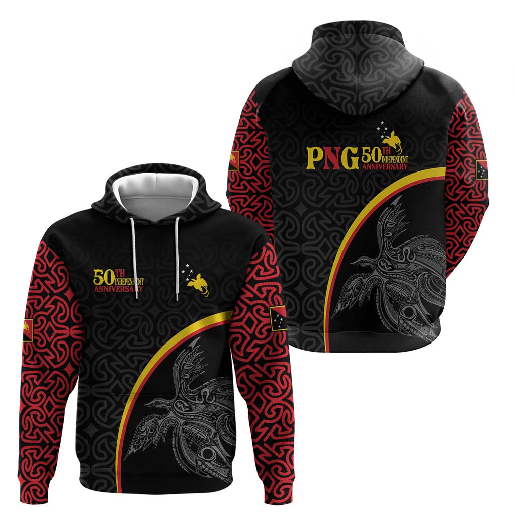 Papua New Guinea 50th Independence Day Hoodie Simple Oro Tapa Pattern - Polynesian Pride