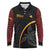 Papua New Guinea 50th Independence Day Long Sleeve Polo Shirt Simple Oro Tapa Pattern - Polynesian Pride