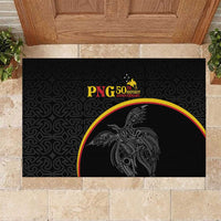 Papua New Guinea 50th Independence Day Rubber Doormat Simple Oro Tapa Pattern - Polynesian Pride