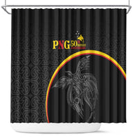 Papua New Guinea 50th Independence Day Shower Curtain Simple Oro Tapa Pattern - Polynesian Pride