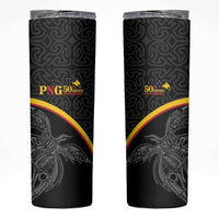 Papua New Guinea 50th Independence Day Skinny Tumbler Simple Oro Tapa Pattern - Polynesian Pride