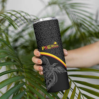 Papua New Guinea 50th Independence Day Skinny Tumbler Simple Oro Tapa Pattern - Polynesian Pride