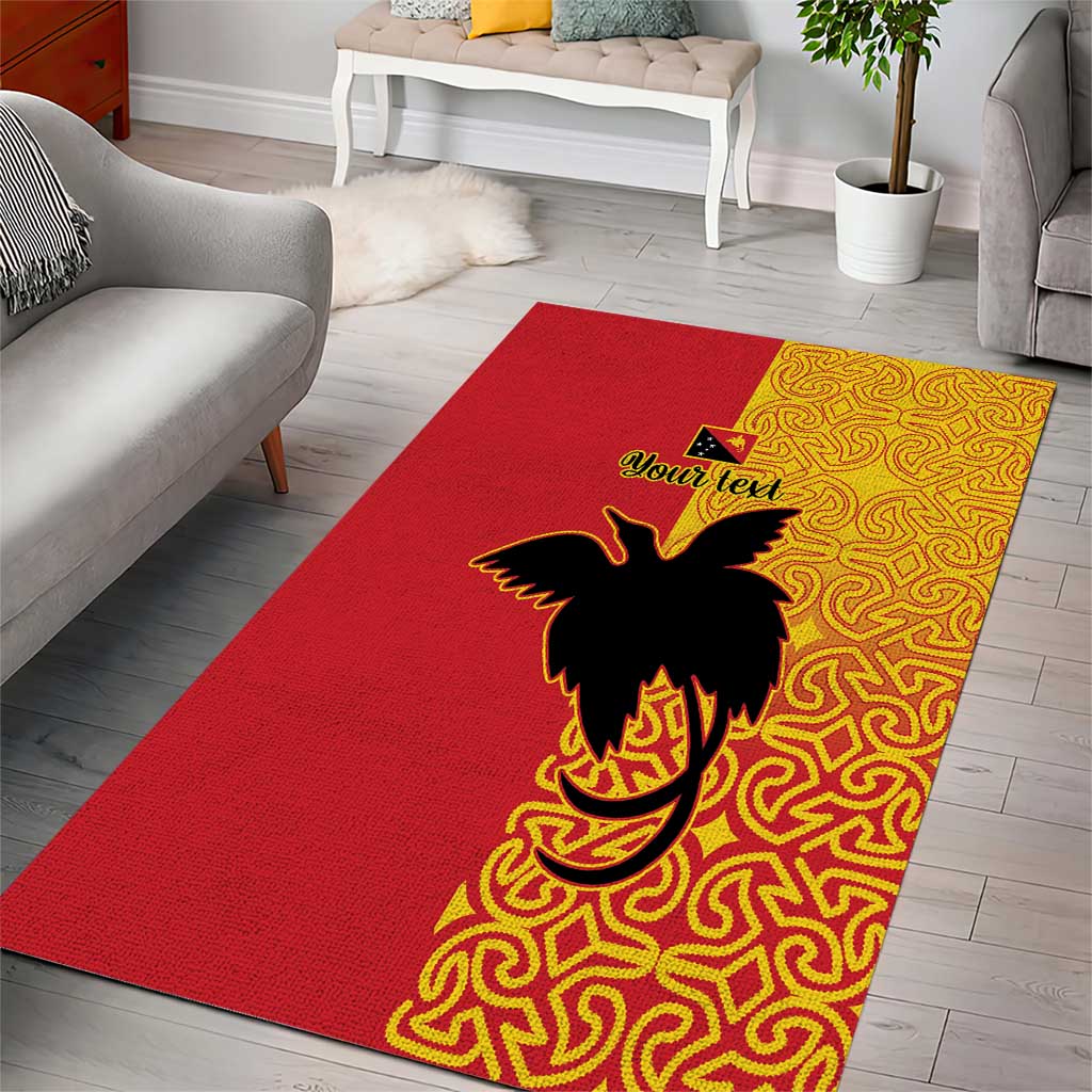 Papua New Guinea Oro Tapa Personalised Area Rug Simple Bird of Paradise Style - Polynesian Pride