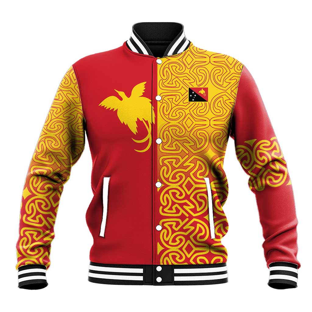 Papua New Guinea Oro Tapa Personalised Baseball Jacket Simple Bird of Paradise Style - Polynesian Pride