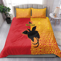 Papua New Guinea Oro Tapa Personalised Bedding Set Simple Bird of Paradise Style - Polynesian Pride