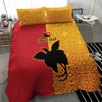 Papua New Guinea Oro Tapa Personalised Bedding Set Simple Bird of Paradise Style - Polynesian Pride