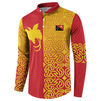 Papua New Guinea Oro Tapa Personalised Button Sweatshirt Simple Bird of Paradise Style - Polynesian Pride