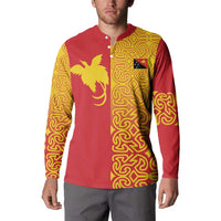 Papua New Guinea Oro Tapa Personalised Button Sweatshirt Simple Bird of Paradise Style - Polynesian Pride