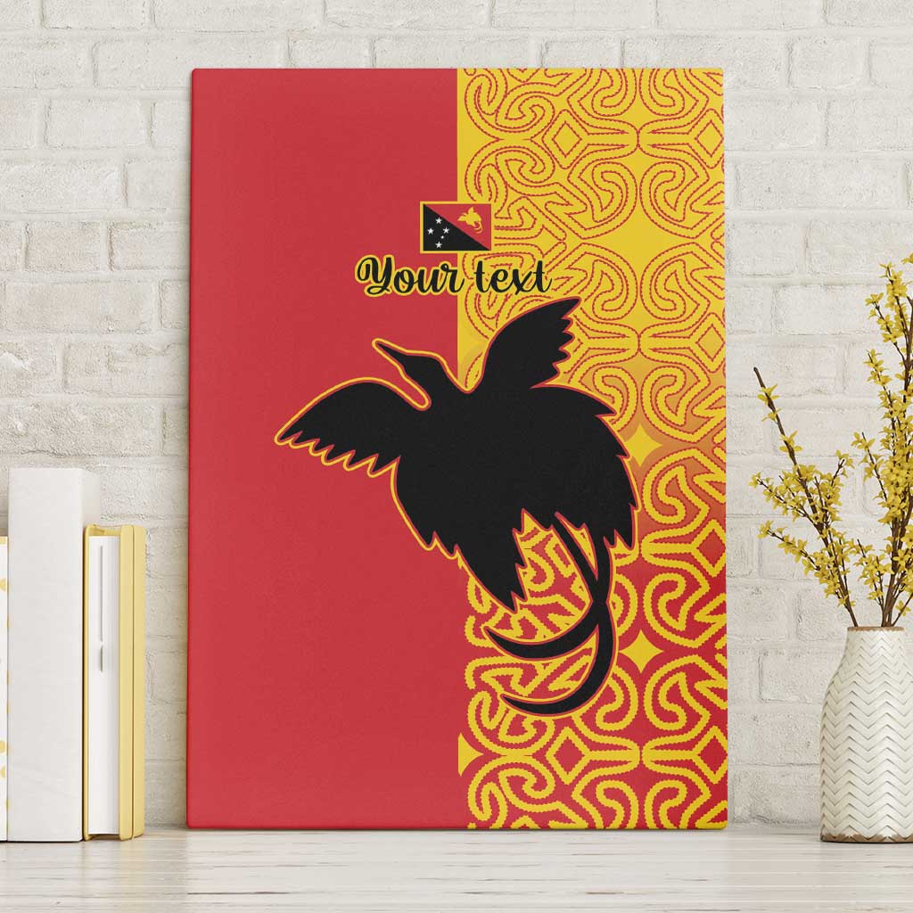 Papua New Guinea Oro Tapa Personalised Canvas Wall Art Simple Bird of Paradise Style - Polynesian Pride