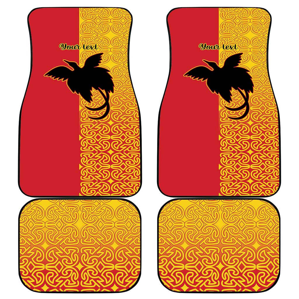 Papua New Guinea Oro Tapa Personalised Car Mats Simple Bird of Paradise Style - Polynesian Pride
