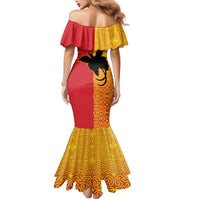 Papua New Guinea Oro Tapa Personalised Family Matching Mermaid Dress and Hawaiian Shirt Simple Bird of Paradise Style - Polynesian Pride