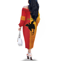 Papua New Guinea Oro Tapa Personalised Family Matching Off The Shoulder Long Sleeve Dress and Hawaiian Shirt Simple Bird of Paradise Style - Polynesian Pride