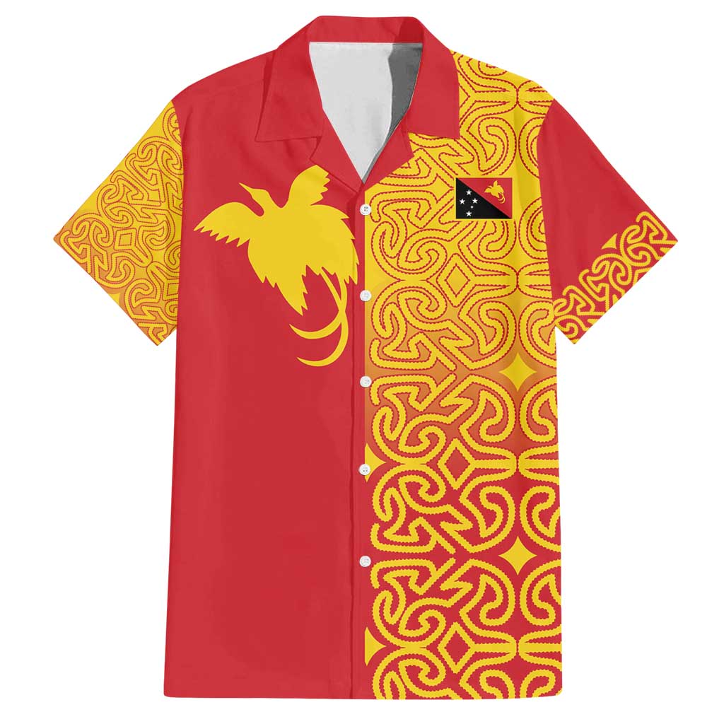 Papua New Guinea Oro Tapa Personalised Family Matching Off Shoulder Short Dress and Hawaiian Shirt Simple Bird of Paradise Style - Polynesian Pride