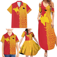 Papua New Guinea Oro Tapa Personalised Family Matching Summer Maxi Dress and Hawaiian Shirt Simple Bird of Paradise Style - Polynesian Pride