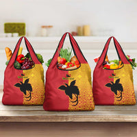 Papua New Guinea Oro Tapa Personalised Grocery Bag Simple Bird of Paradise Style - Polynesian Pride