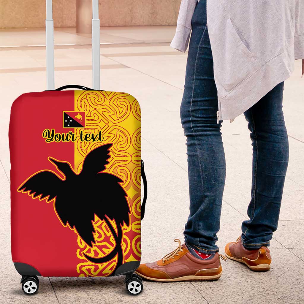 Papua New Guinea Oro Tapa Personalised Luggage Cover Simple Bird of Paradise Style - Polynesian Pride