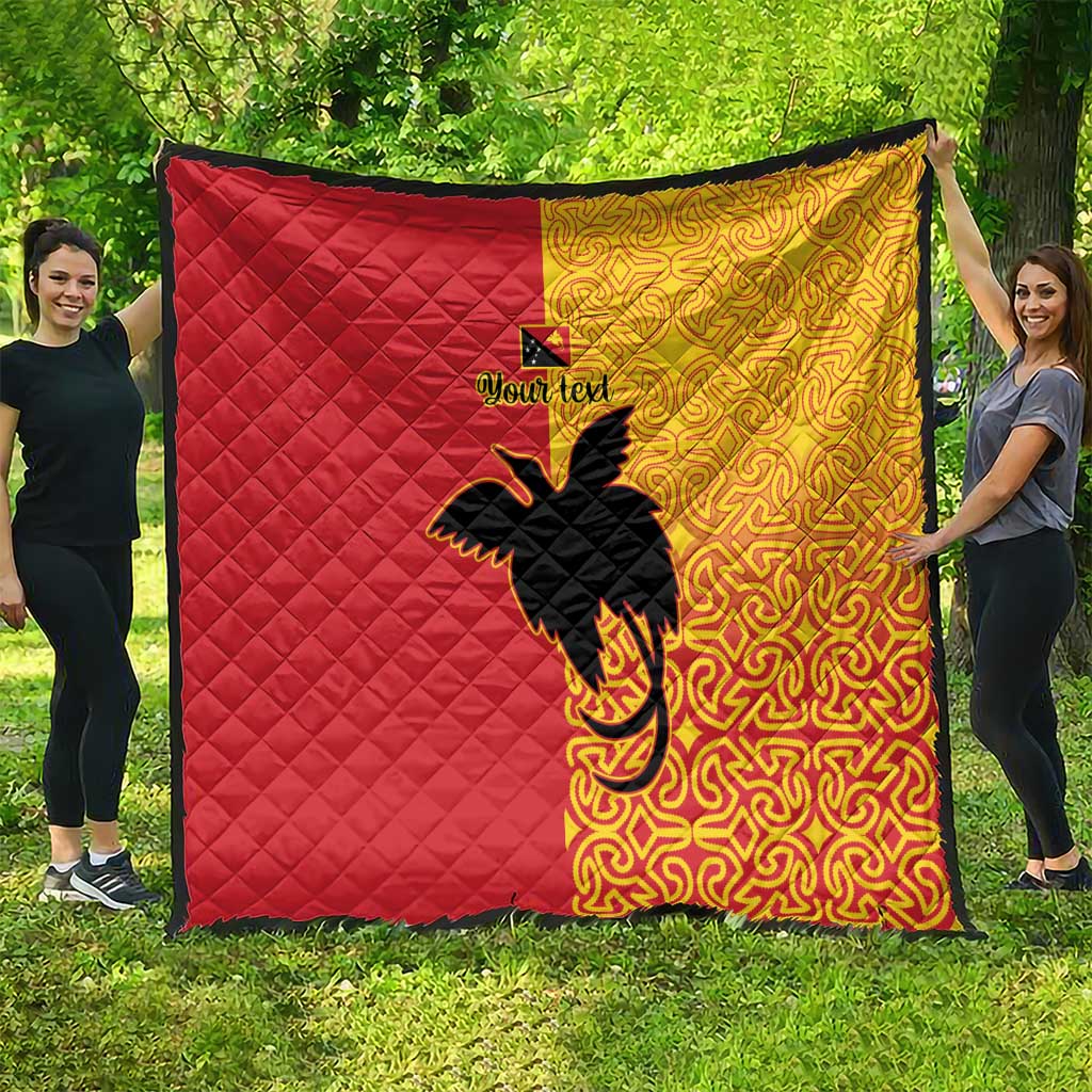 Papua New Guinea Oro Tapa Personalised Quilt Simple Bird of Paradise Style - Polynesian Pride