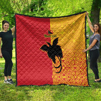 Papua New Guinea Oro Tapa Personalised Quilt Simple Bird of Paradise Style - Polynesian Pride