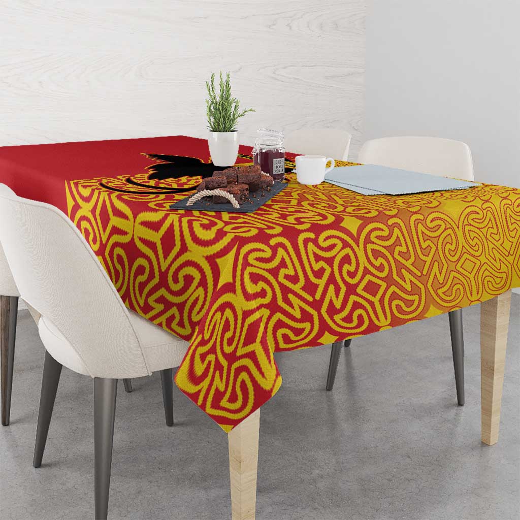 Papua New Guinea Oro Tapa Personalised Tablecloth Simple Bird of Paradise Style - Polynesian Pride