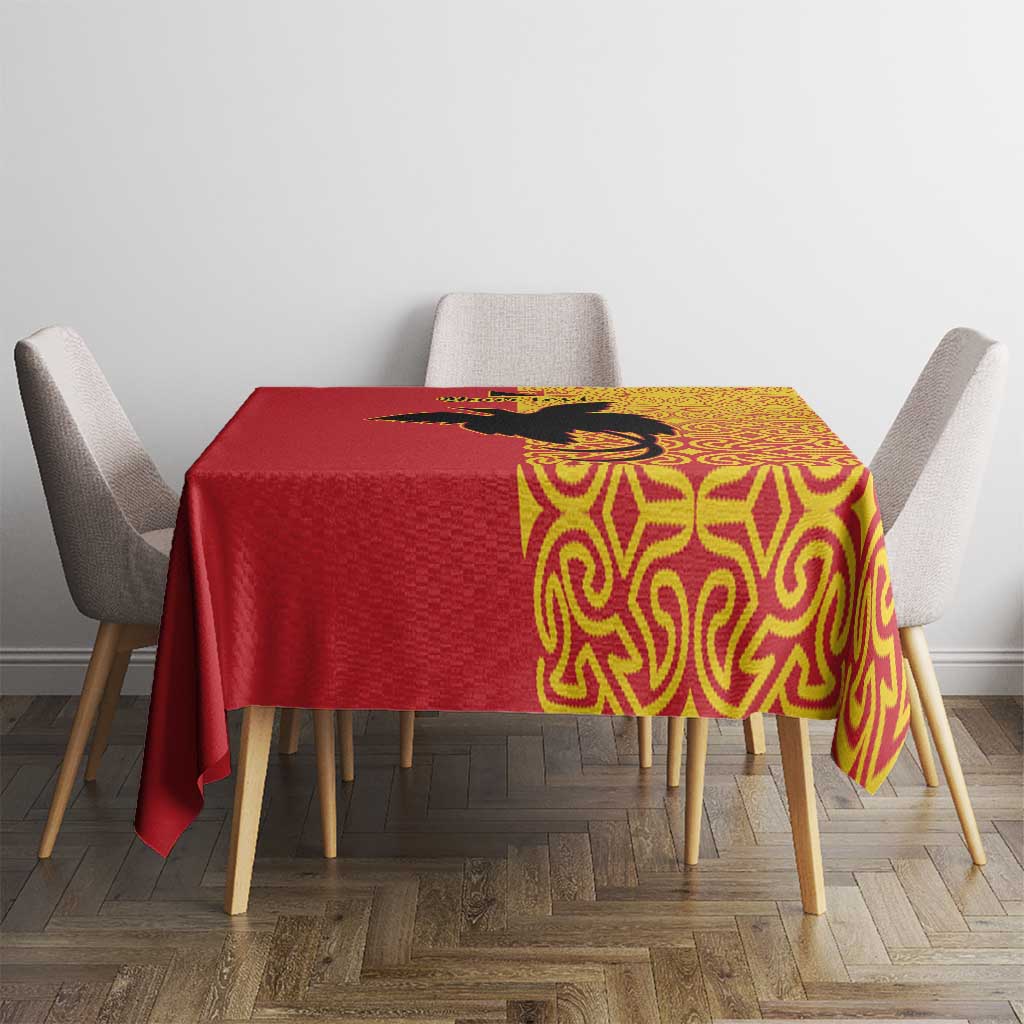 Papua New Guinea Oro Tapa Personalised Tablecloth Simple Bird of Paradise Style - Polynesian Pride