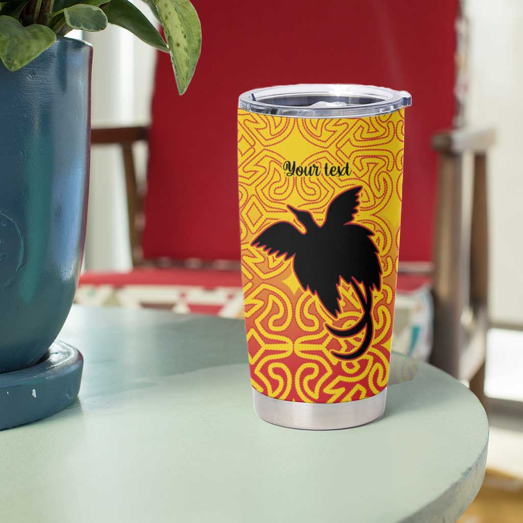 Papua New Guinea Oro Tapa Personalised Tumbler Cup Simple Bird of Paradise Style - Polynesian Pride