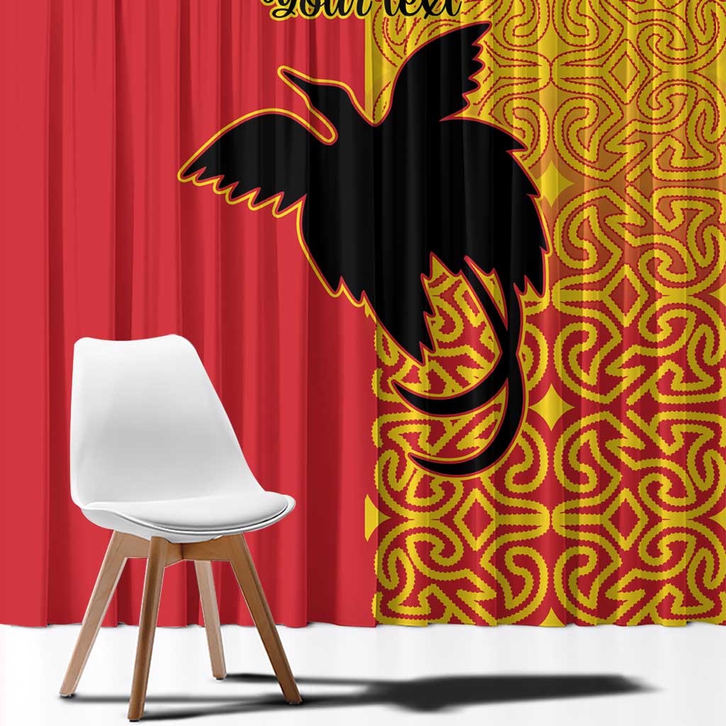 Papua New Guinea Oro Tapa Personalised Window Curtain Simple Bird of Paradise Style - Polynesian Pride