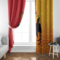 Papua New Guinea Oro Tapa Personalised Window Curtain Simple Bird of Paradise Style - Polynesian Pride
