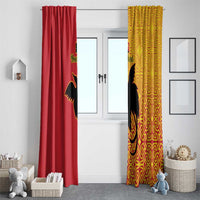 Papua New Guinea Oro Tapa Personalised Window Curtain Simple Bird of Paradise Style - Polynesian Pride