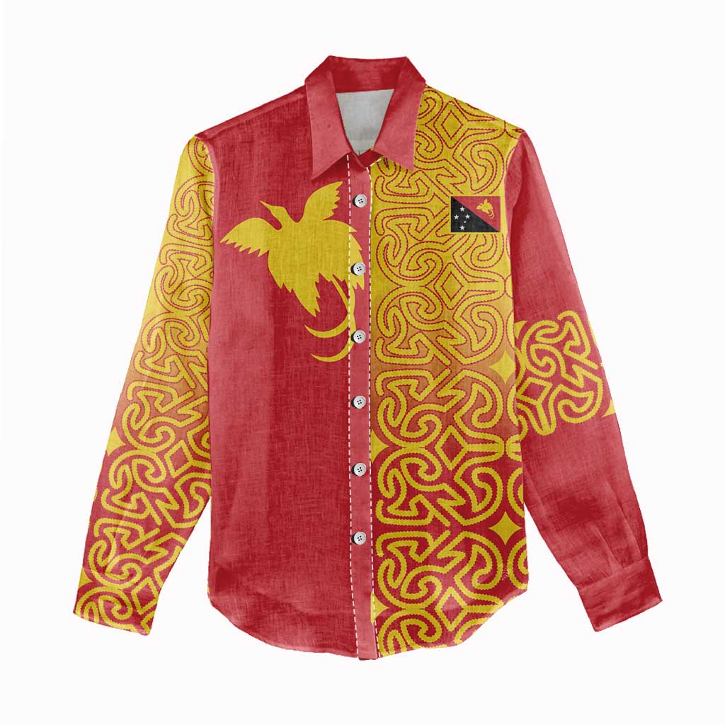 Papua New Guinea Oro Tapa Personalised Women Casual Shirt Simple Bird of Paradise Style - Polynesian Pride