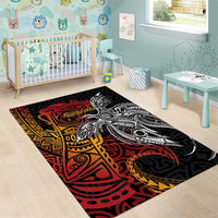 Papua New Guinea Sepik Personalised Area Rug PNG Bird of Paradise Tattoo - Polynesian Pride