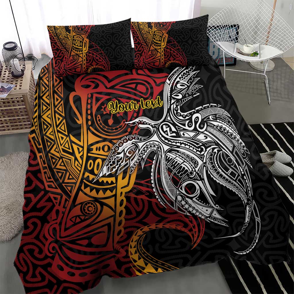 Papua New Guinea Sepik Personalised Bedding Set PNG Bird of Paradise Tattoo - Polynesian Pride