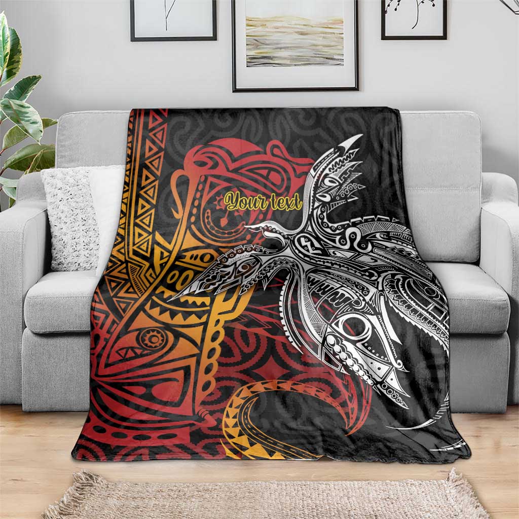 Papua New Guinea Sepik Personalised Blanket PNG Bird of Paradise Tattoo - Polynesian Pride