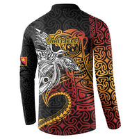 Papua New Guinea Sepik Personalised Button Sweatshirt PNG Bird of Paradise Tattoo - Polynesian Pride