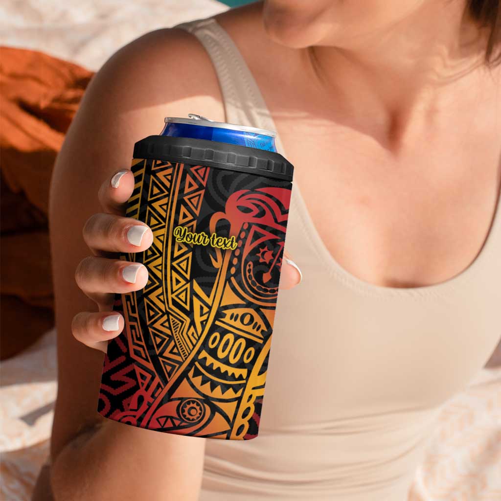 Papua New Guinea Sepik Personalised 4 in 1 Can Cooler Tumbler PNG Bird of Paradise Tattoo - Polynesian Pride