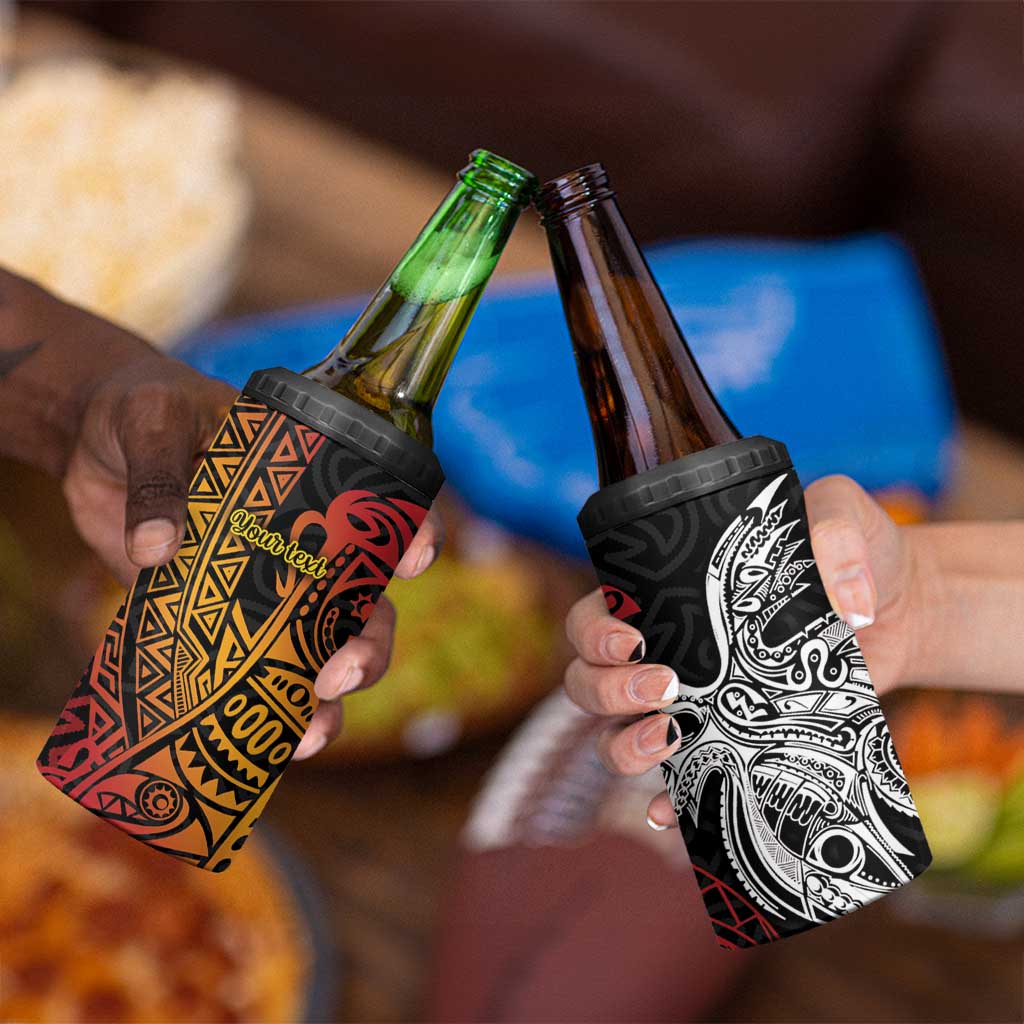 Papua New Guinea Sepik Personalised 4 in 1 Can Cooler Tumbler PNG Bird of Paradise Tattoo - Polynesian Pride