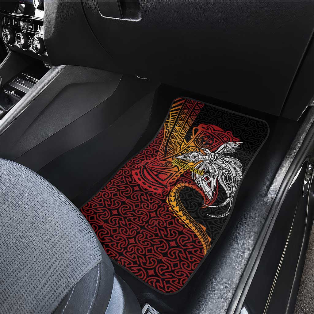 Papua New Guinea Sepik Personalised Car Mats PNG Bird of Paradise Tattoo - Polynesian Pride